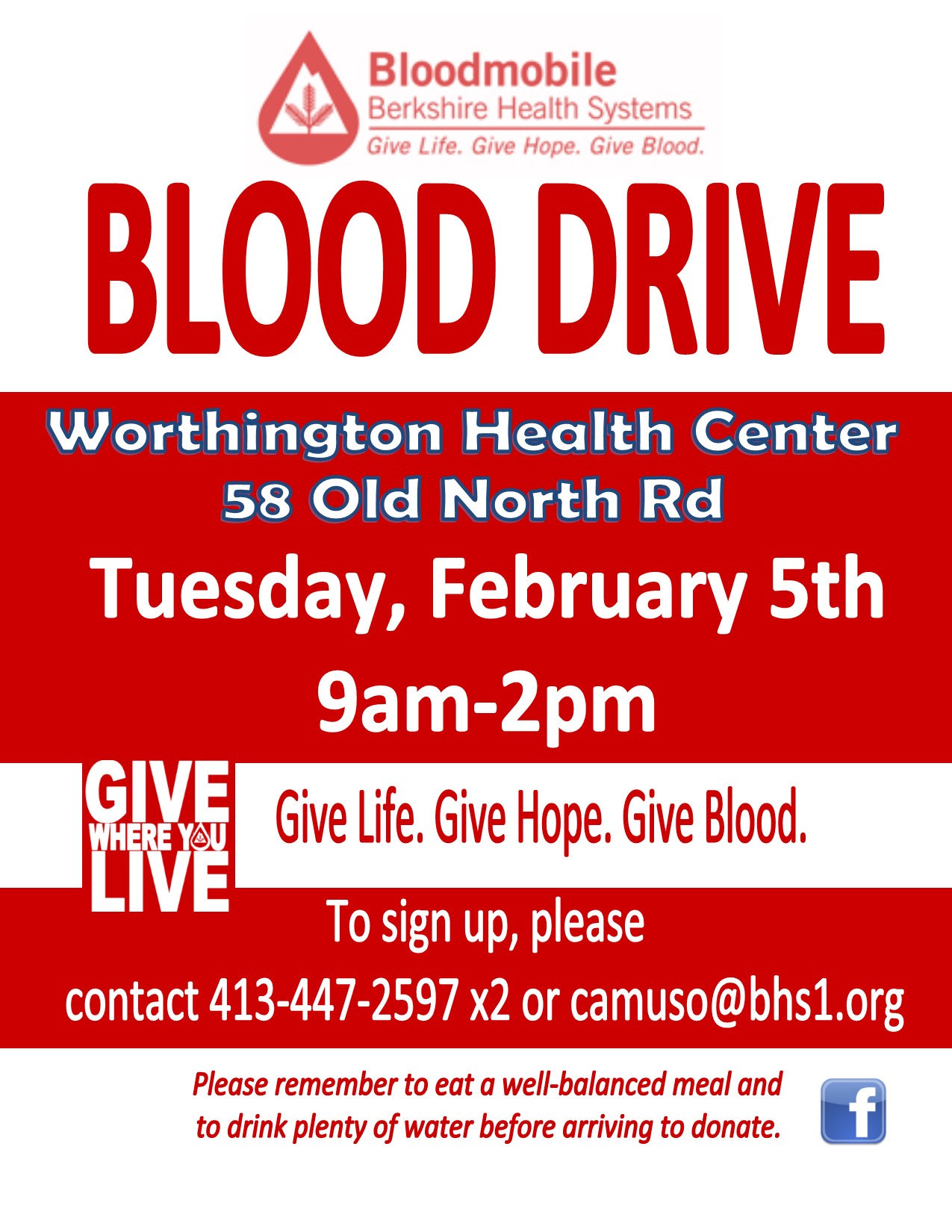 Blood Drive – February 5, 2019