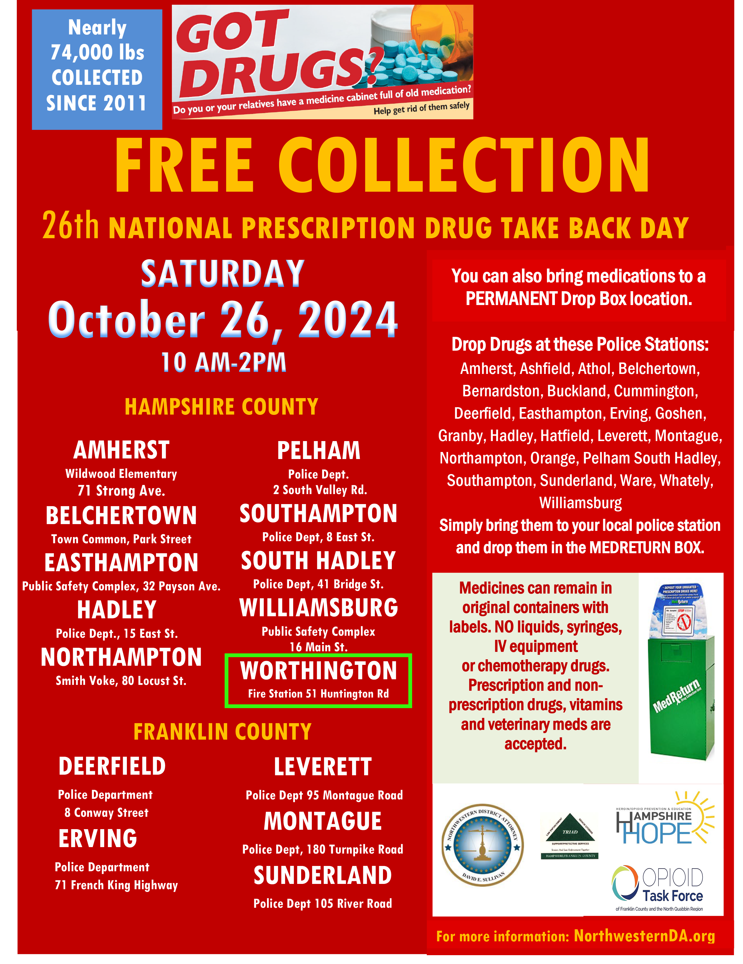 Drug Takeback 10/26/2024
